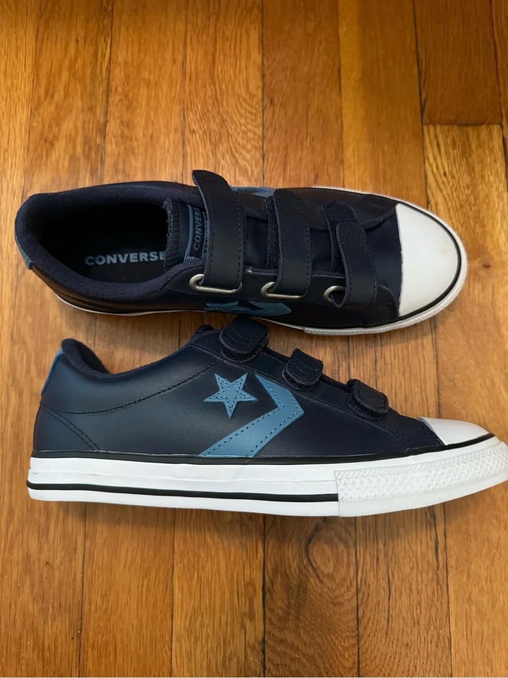 Converse All Star Blue Velcro Kids Star Player Sneakers